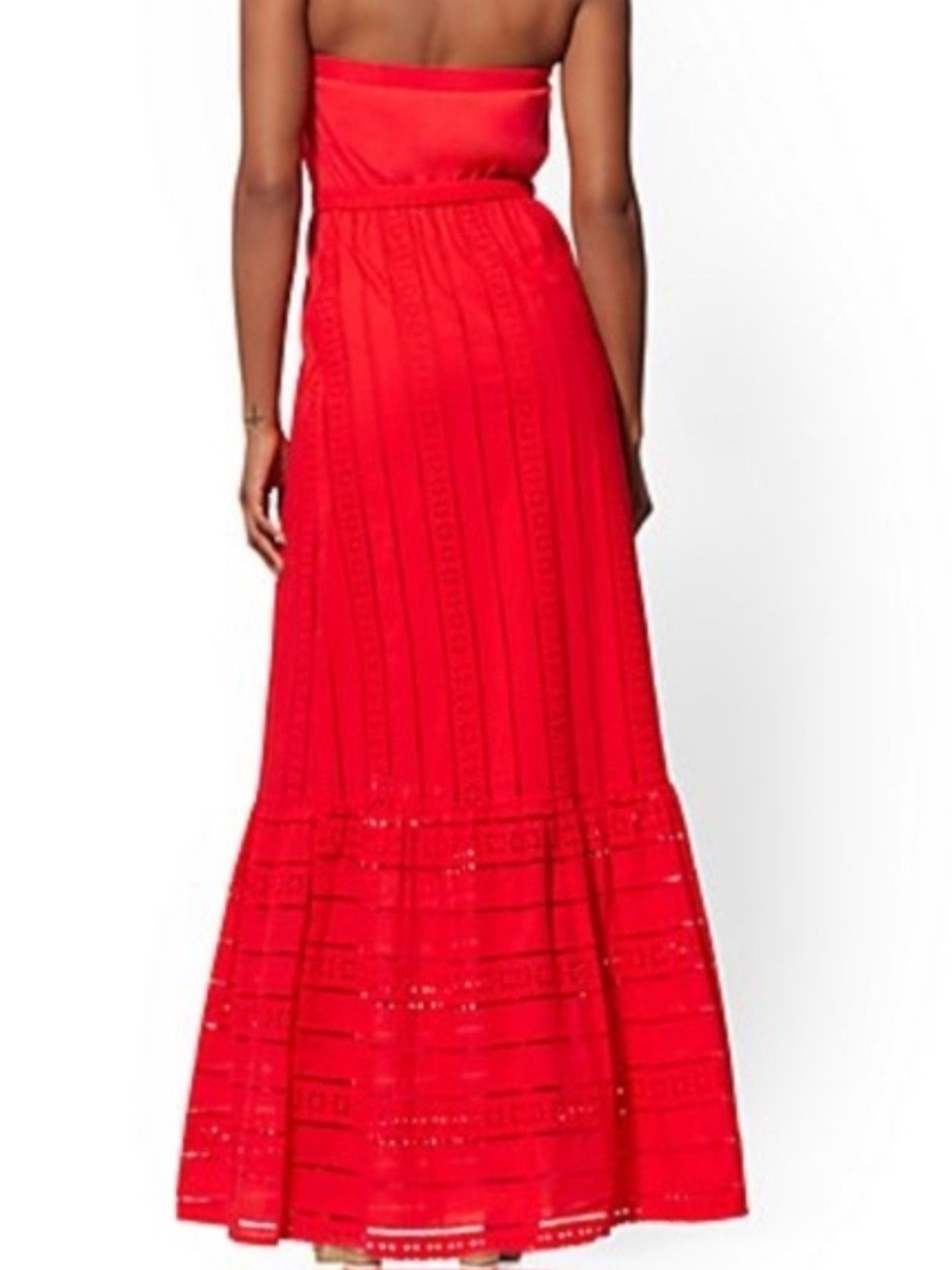 NWT New York & Company Strapless Maxi Dress in Bright Red